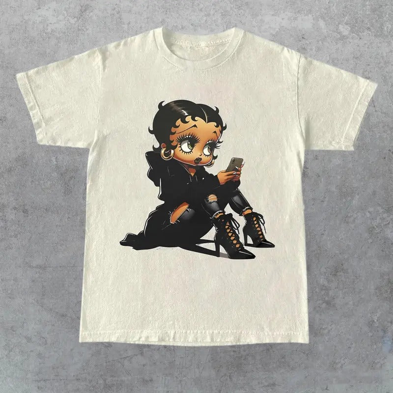 Betty Boop Cozy Black Her Short Sleeve Day - Adult & Kids T-Shirts, Sweatshirts & Hoodies apparel design preview 1