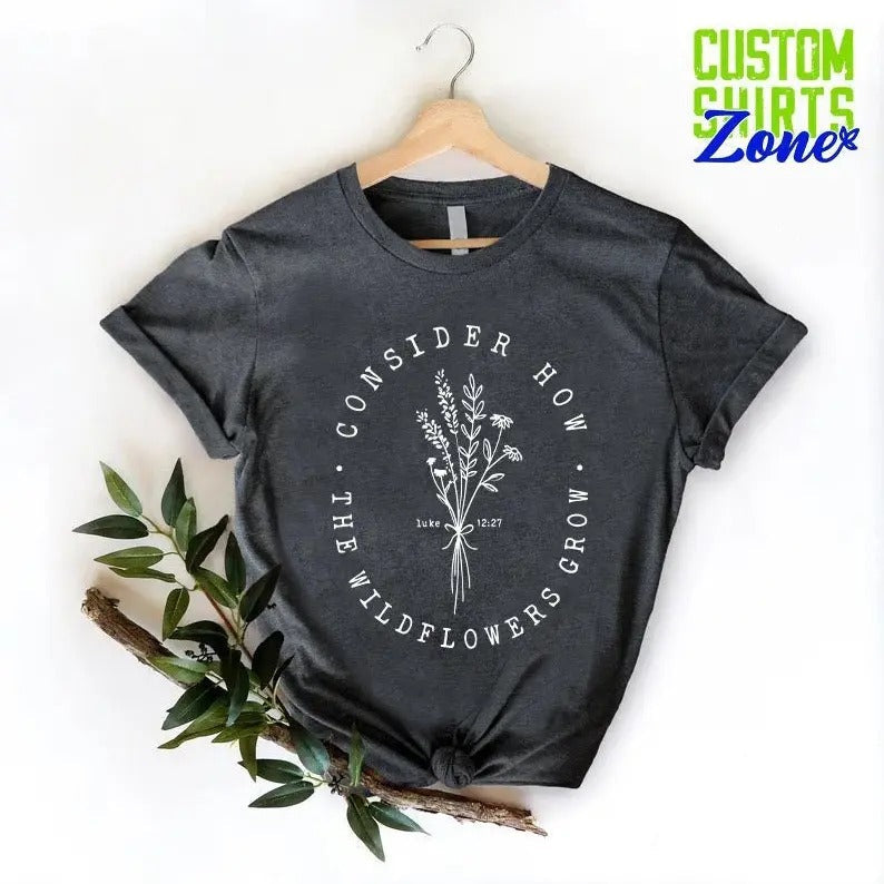 Bible Verse Wildflower Prayer Christian Church Faith - Adult & Kids T-Shirts, Sweatshirts & Hoodies apparel design preview 1