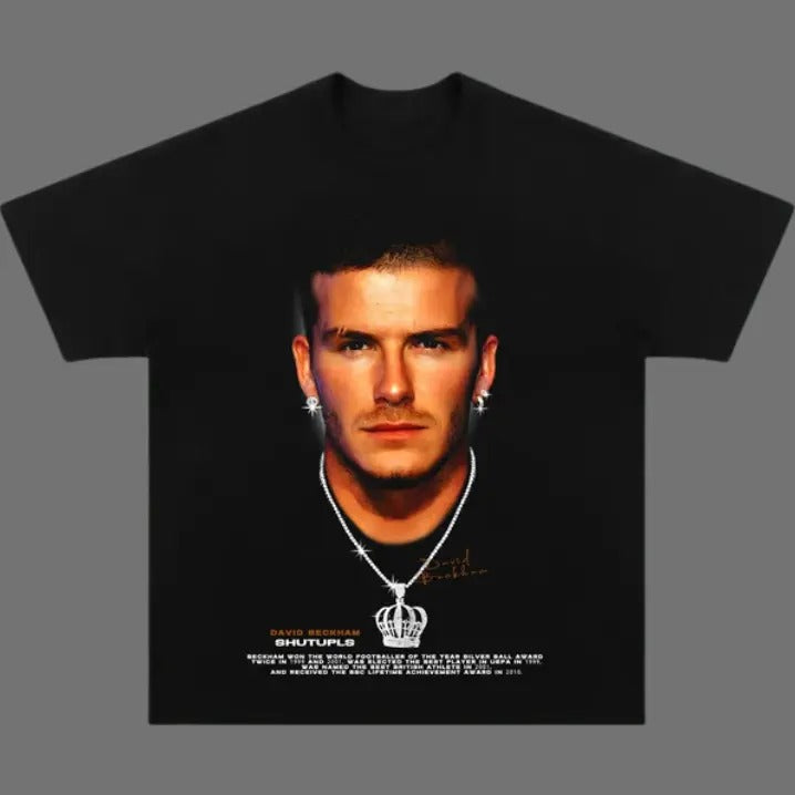 Big Head David Beckham Vintage Soccer Menswear - Adult & Kids T-Shirts, Sweatshirts & Hoodies apparel design preview 1