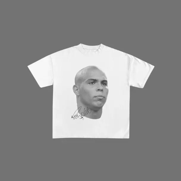 Big Head Ronaldo Nazario Vintage Soccer Menswear - Adult & Kids T-Shirts, Sweatshirts & Hoodies apparel design preview 1