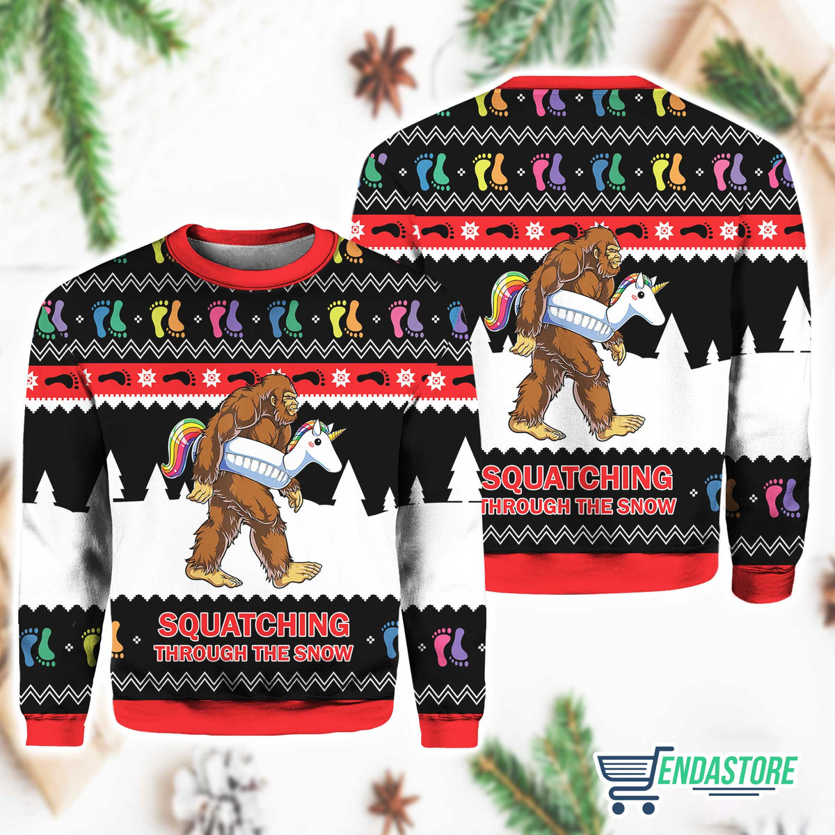BigFoot Sasquatch 3D Ugly Christmas Sweater - Holiday Gift product image