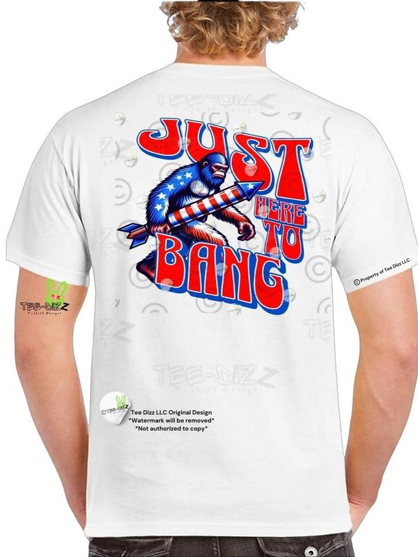 Bigfoot: Just Here Bang Funny - Adult & Kids T-Shirts, Sweatshirts & Hoodies apparel design preview 1