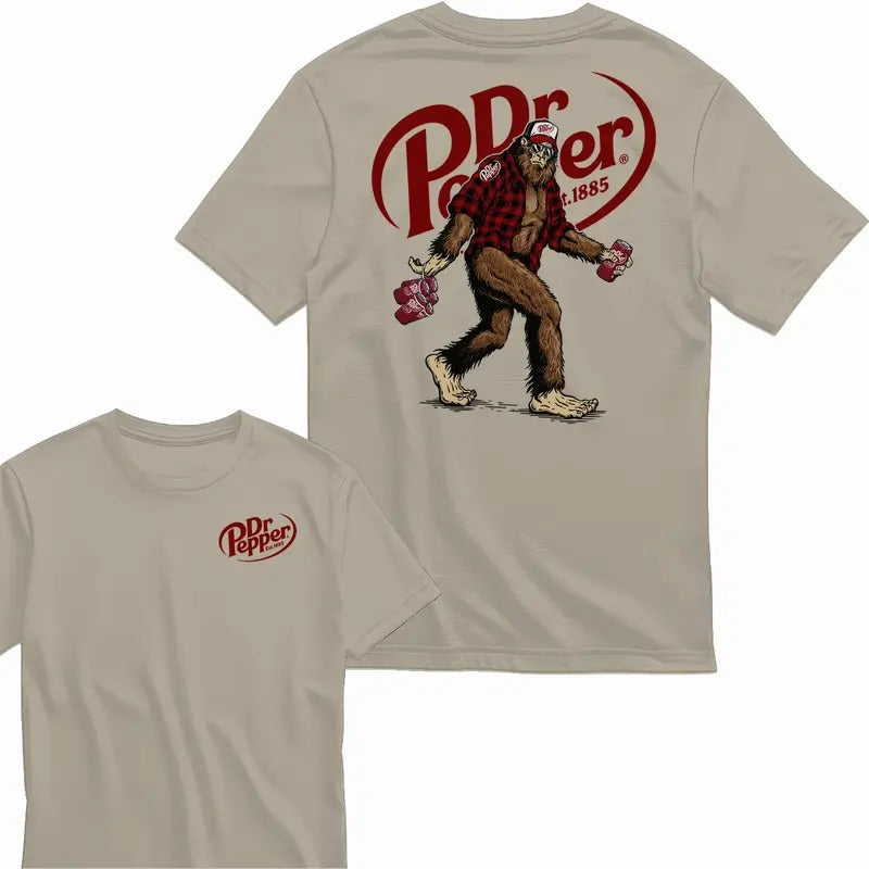 Bigfoot Dr Pepper Classic Fit 100% Cotton Menswear - Adult & Kids T-Shirts, Sweatshirts & Hoodies apparel design preview 1