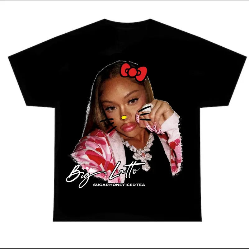 Bigg Latto Black Red Kitty - Adult & Kids T-Shirts, Sweatshirts & Hoodies apparel design preview 1
