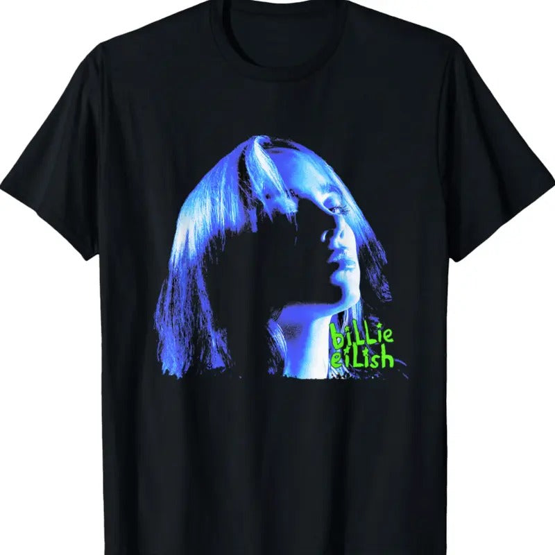 Billieeee EEilish Portrait Cotton Fabric - Adult & Kids T-Shirts, Sweatshirts & Hoodies apparel design preview 1