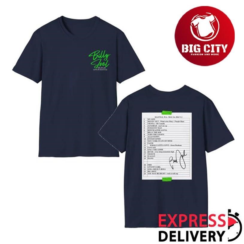 Billy Joel Special Edition Of Seattle Wa 5-24-24 Set - Adult & Kids T-Shirts, Sweatshirts & Hoodies apparel design preview 1