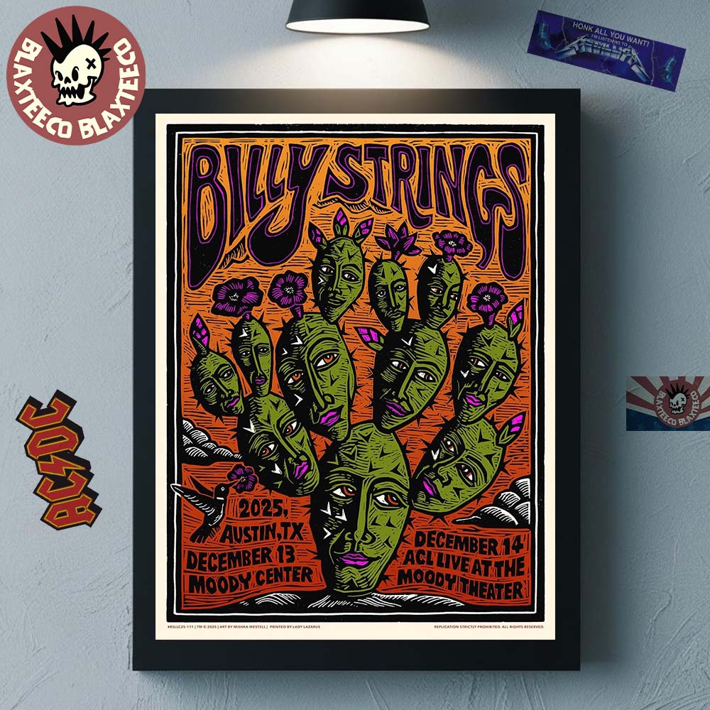 Billy Strings Austin Texas 2025 All Date Poster At - Adult & Kids T-Shirts, Sweatshirts & Hoodies apparel design preview 1
