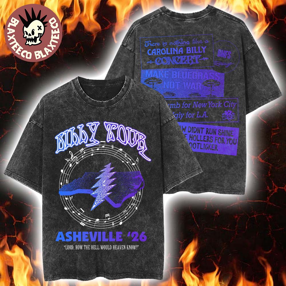 Billy Strings Tour Asheville NC 2026 Venue At - Adult & Kids T-Shirts, Sweatshirts & Hoodies apparel design preview 1