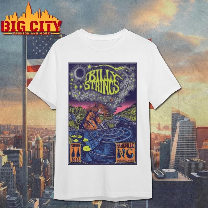 Billy Strings In Asheville NC On Feb 11 2026 Poster - Adult & Kids T-Shirts, Sweatshirts & Hoodies apparel design preview 1