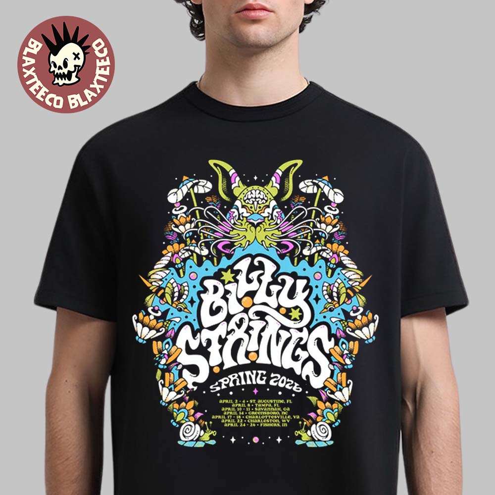 Billy Strings Spring 2026 Tour All Dates Poster Art - Adult & Kids T-Shirts, Sweatshirts & Hoodies apparel design preview 1