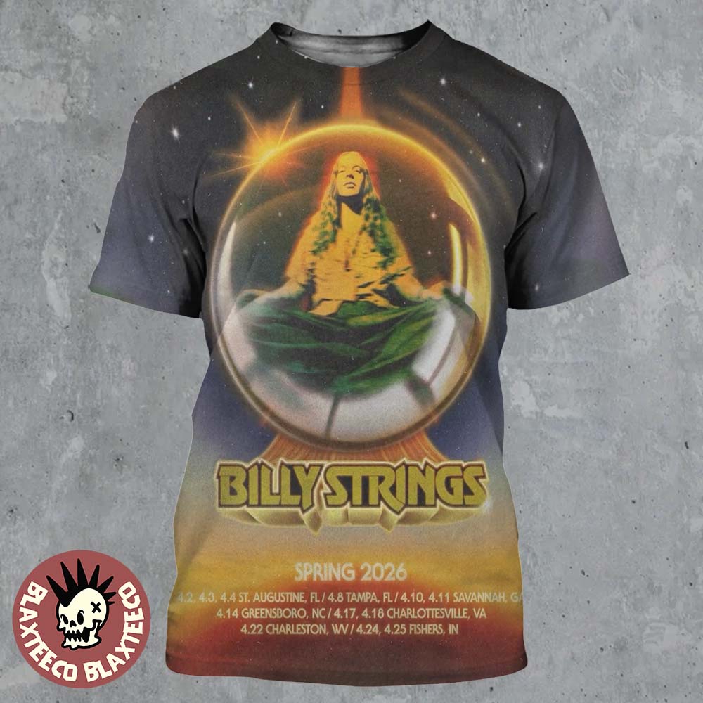 Billy Strings Spring 2026 Tour On April North America - Adult & Kids T-Shirts, Sweatshirts & Hoodies apparel design preview 1