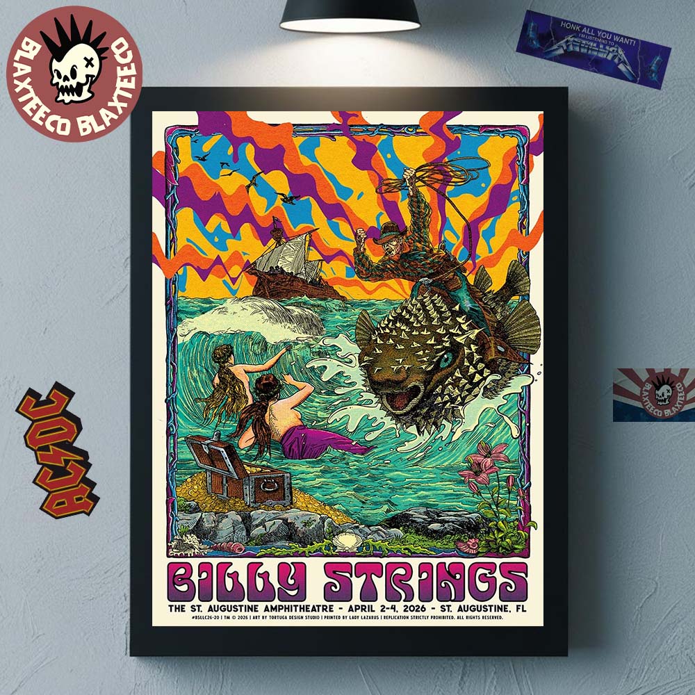 Billy Strings Spring St. Augustine Florida 2026 All - Adult & Kids T-Shirts, Sweatshirts & Hoodies apparel design preview 1