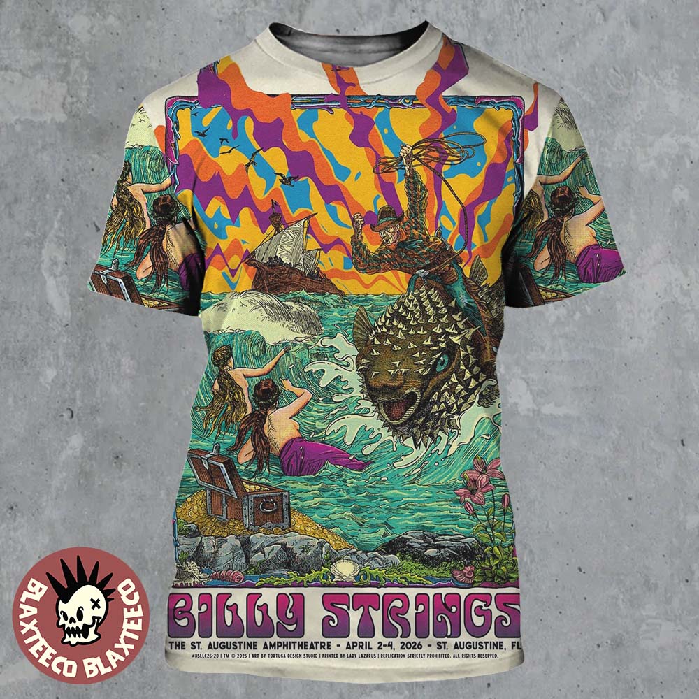 Billy Strings St. Augustine Florida 2026 All Date Gig - Adult & Kids T-Shirts, Sweatshirts & Hoodies apparel design preview 1