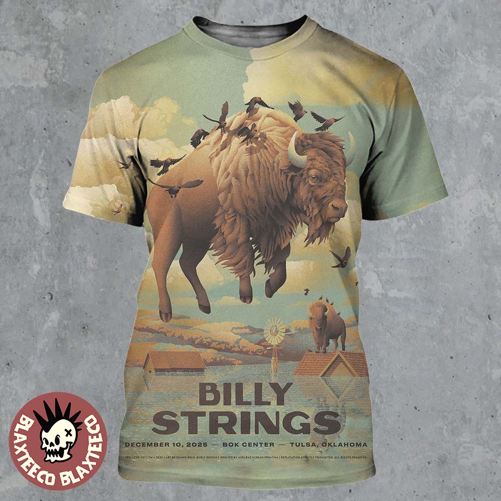 Billy Strings Tulsa Oklahoma 2025 Event Poster At Bok - Adult & Kids T-Shirts, Sweatshirts & Hoodies apparel design preview 1