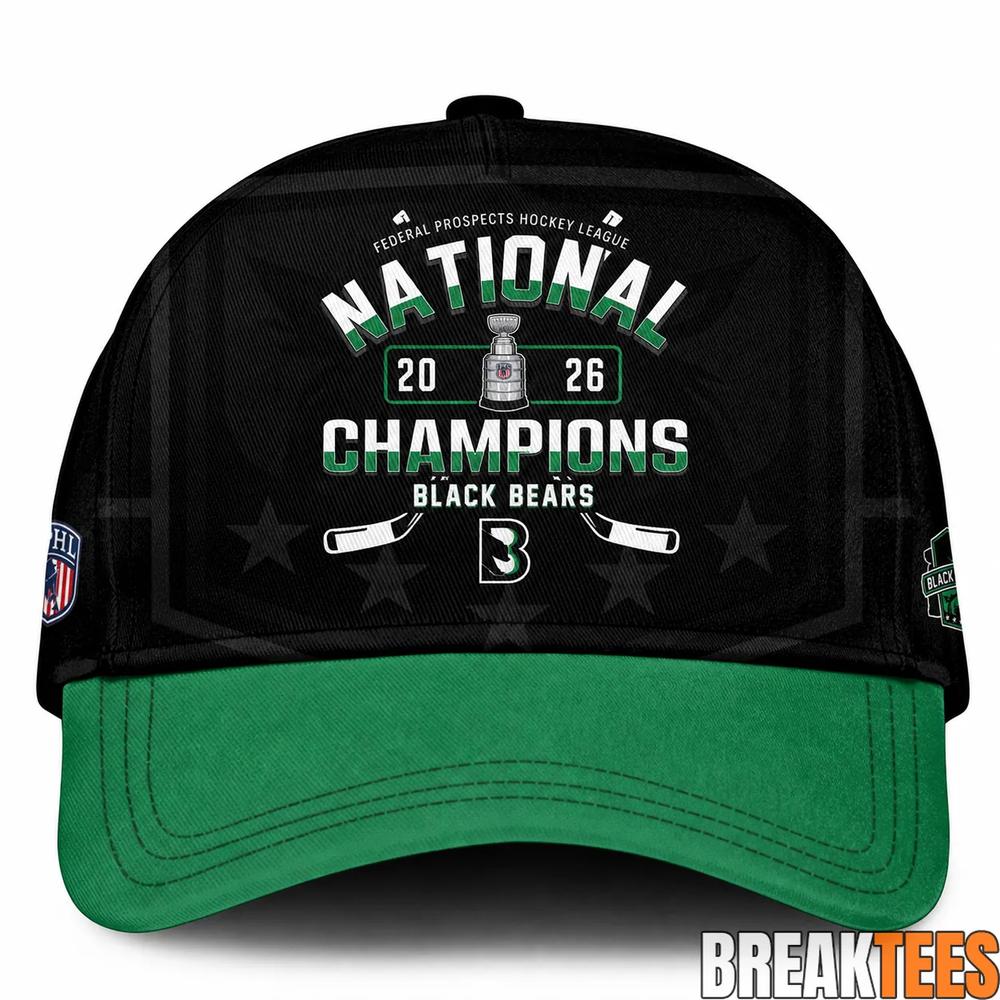 Binghamton Black Bears 2026 FPHL Champions Three-Peat - Adult & Kids T-Shirts, Sweatshirts & Hoodies apparel design preview 1