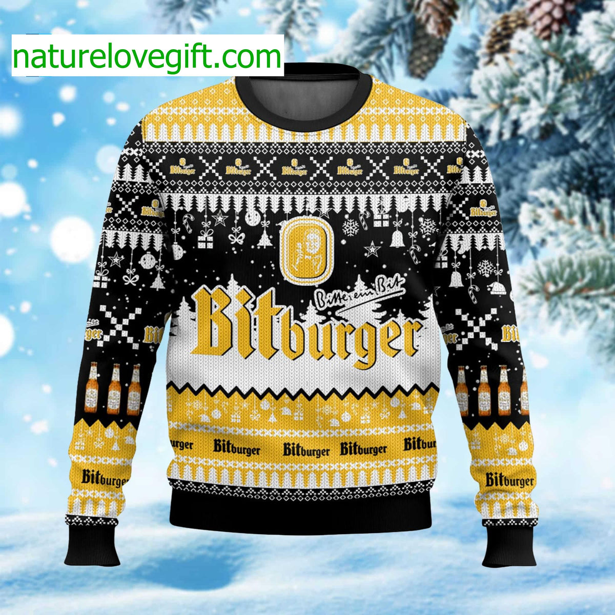 Bitburger German Beer Ugly Christmas Sweater - Holiday Gift product image