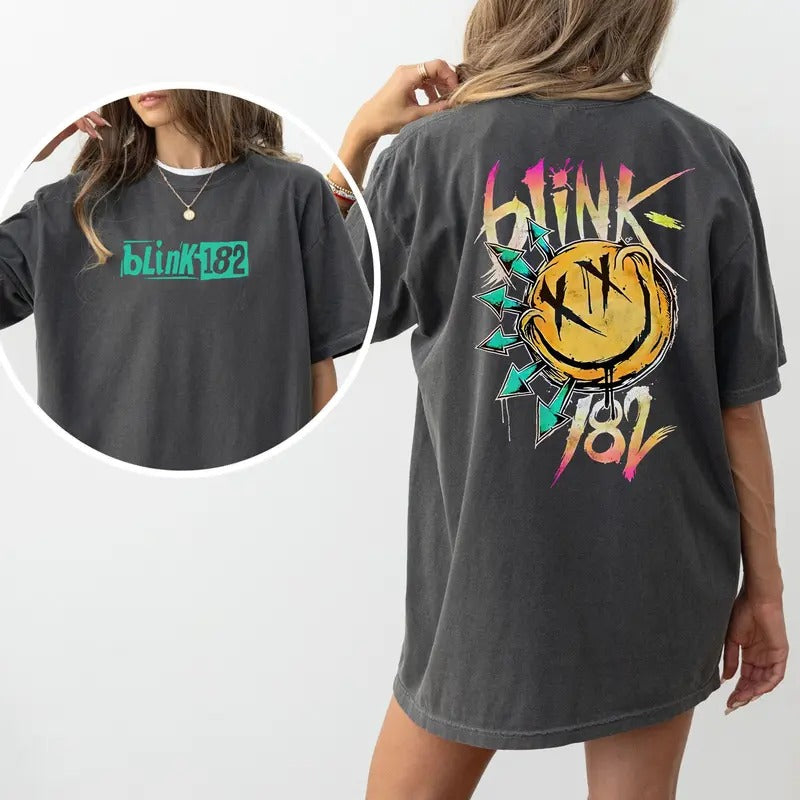 Bl.Ink 182 Smile Face Retro E Rock Vintage Suitable - Adult & Kids T-Shirts, Sweatshirts & Hoodies apparel design preview 1