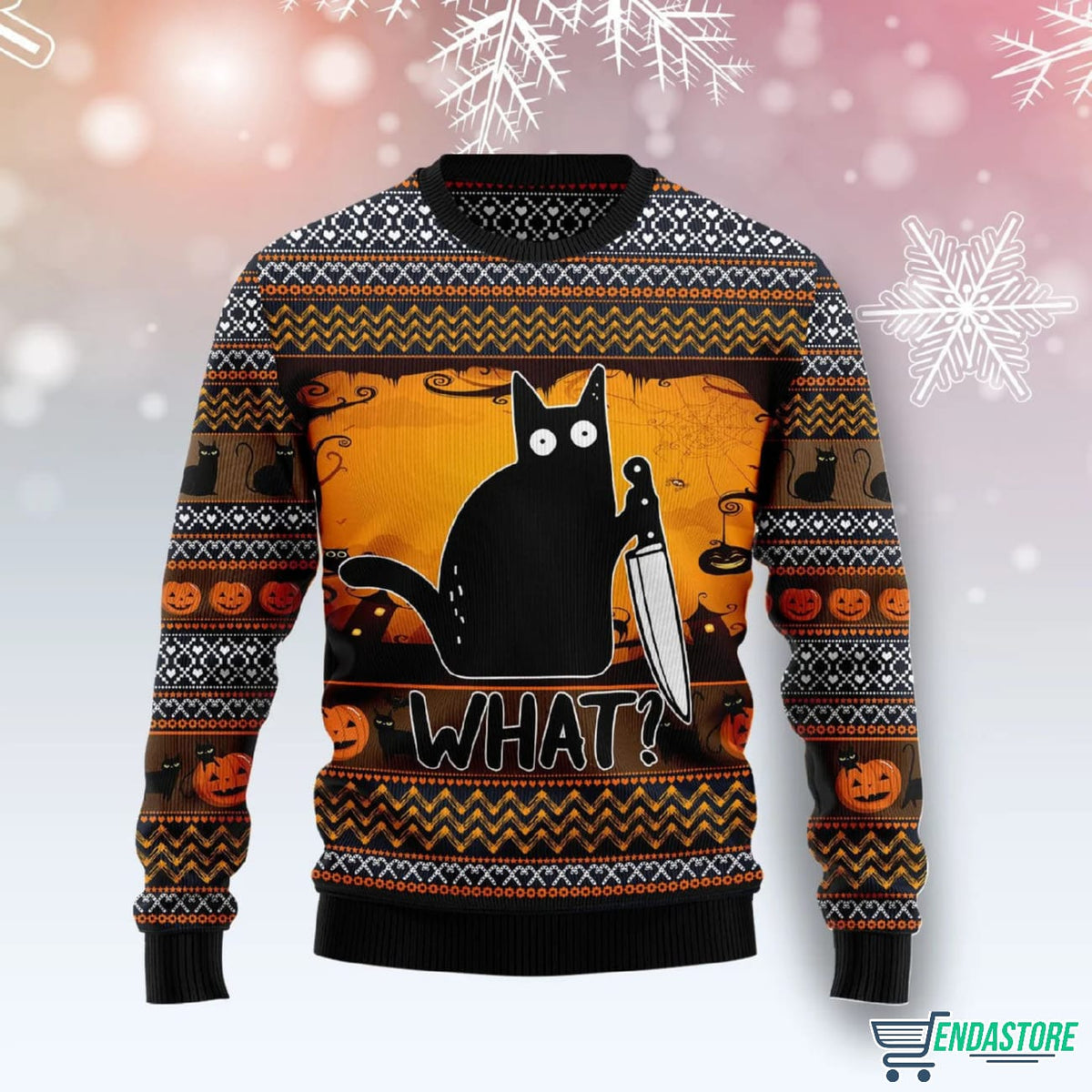Black Cat What Halloween 3D Sweater - Gift for Animal Lovers product image