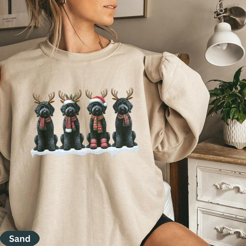 Black Doodle Dog Goldendoodle Crewnecked Person Cute - Adult & Kids T-Shirts, Sweatshirts & Hoodies apparel design preview 1