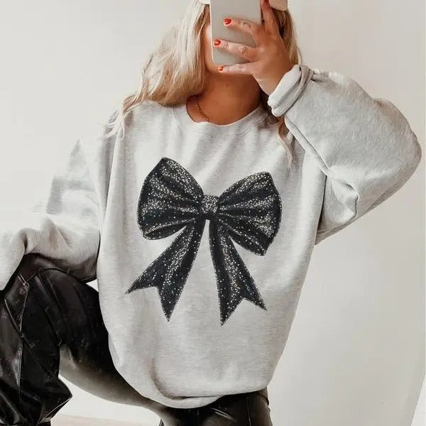 Black Hippie Coquette Bow Printed Ribbon Lovers Soft - Adult & Kids T-Shirts, Sweatshirts & Hoodies apparel design preview 1