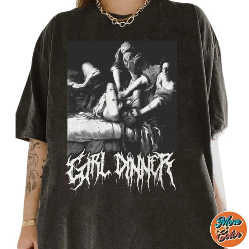 Black Metal Girl Dinner Baroque Art History Cotton - Adult & Kids T-Shirts, Sweatshirts & Hoodies apparel design preview 1