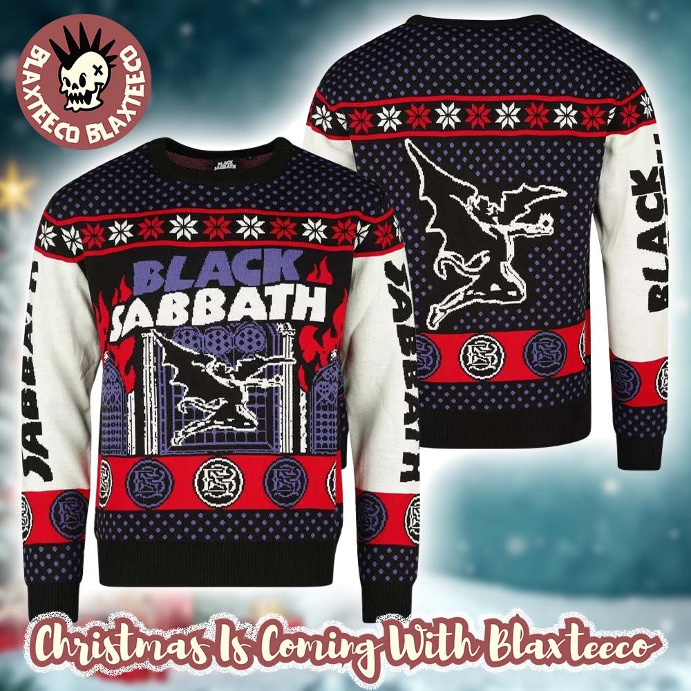 Black Sabbath Signature Henry the Winged Demon Knitted Bravado Ugly Christmas Sweater - Holiday Gift product image