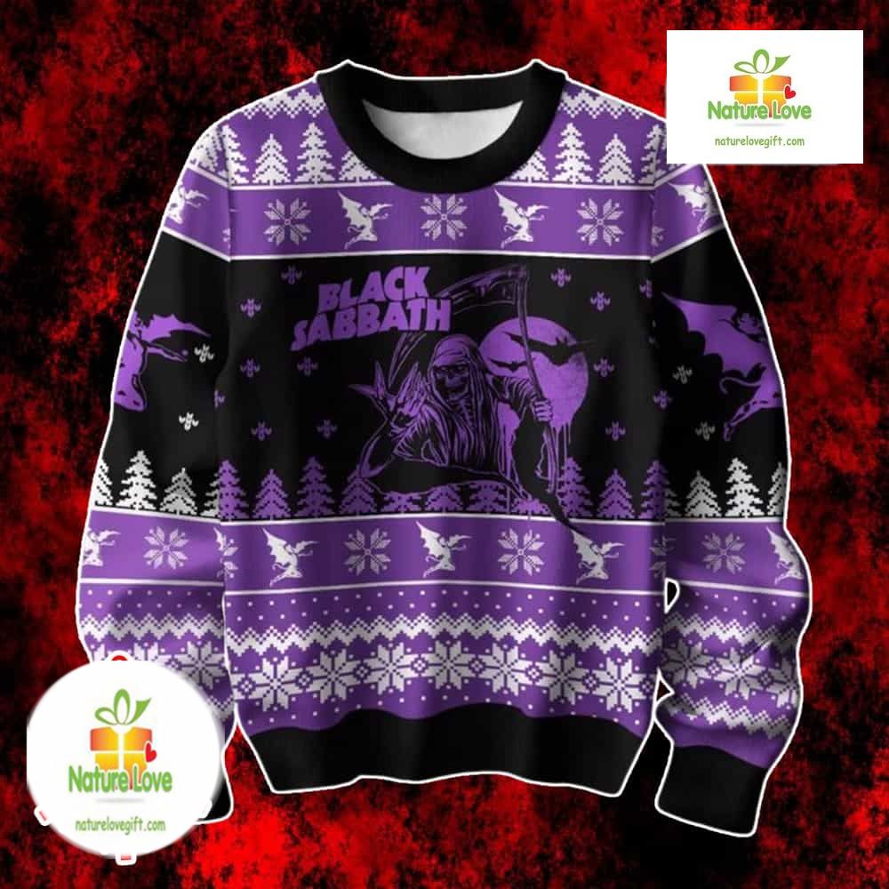 Black Sabbath Holiday Gift For Fans Rock Band Ugly Christmas Sweater - Holiday Gift product image