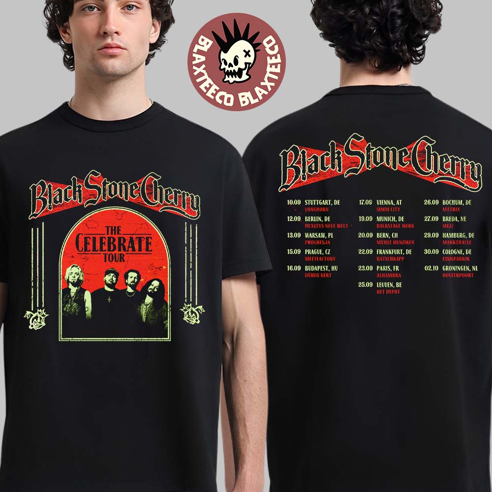 Black Stone Cherry The Celebrate Tour 2026 Europe - Adult & Kids T-Shirts, Sweatshirts & Hoodies apparel design preview 1