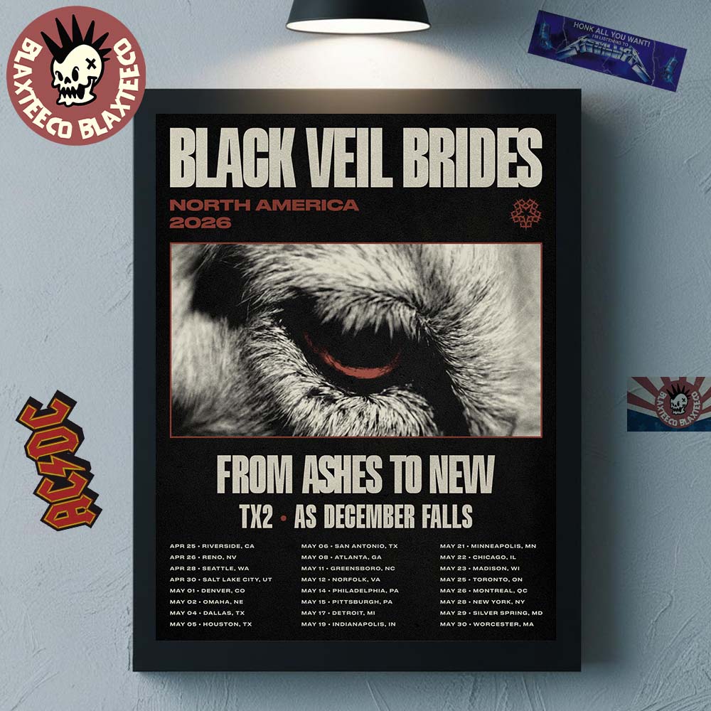 Black Veil Brides North America 2026 Tour Schedule - Adult & Kids T-Shirts, Sweatshirts & Hoodies apparel design preview 1