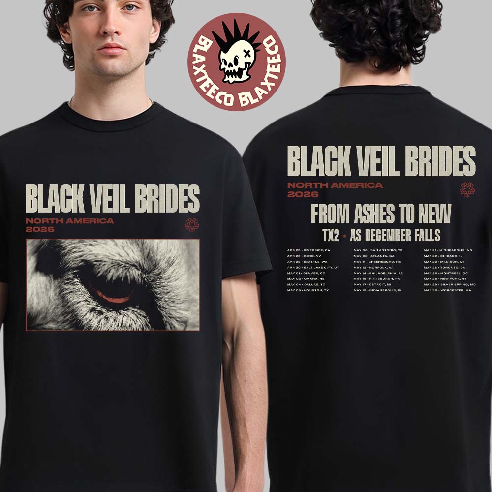 Black Veil Brides North America 2026 Tour Schedule - Adult & Kids T-Shirts, Sweatshirts & Hoodies apparel design preview 1
