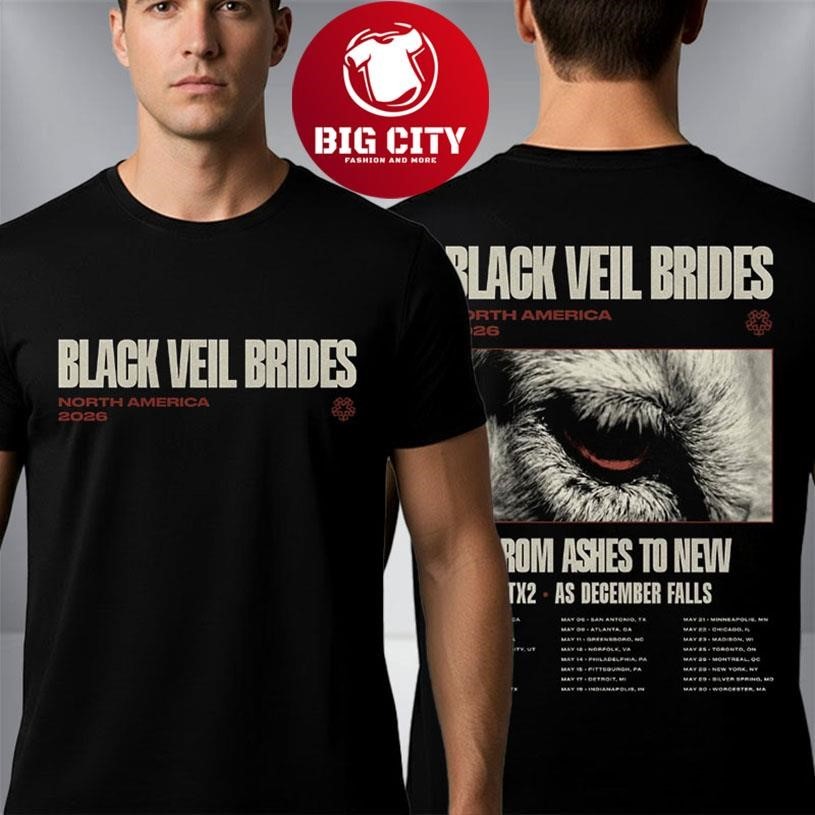 Black Veil Brides North America 2026 Tour Schedule - Adult & Kids T-Shirts, Sweatshirts & Hoodies apparel design preview 1