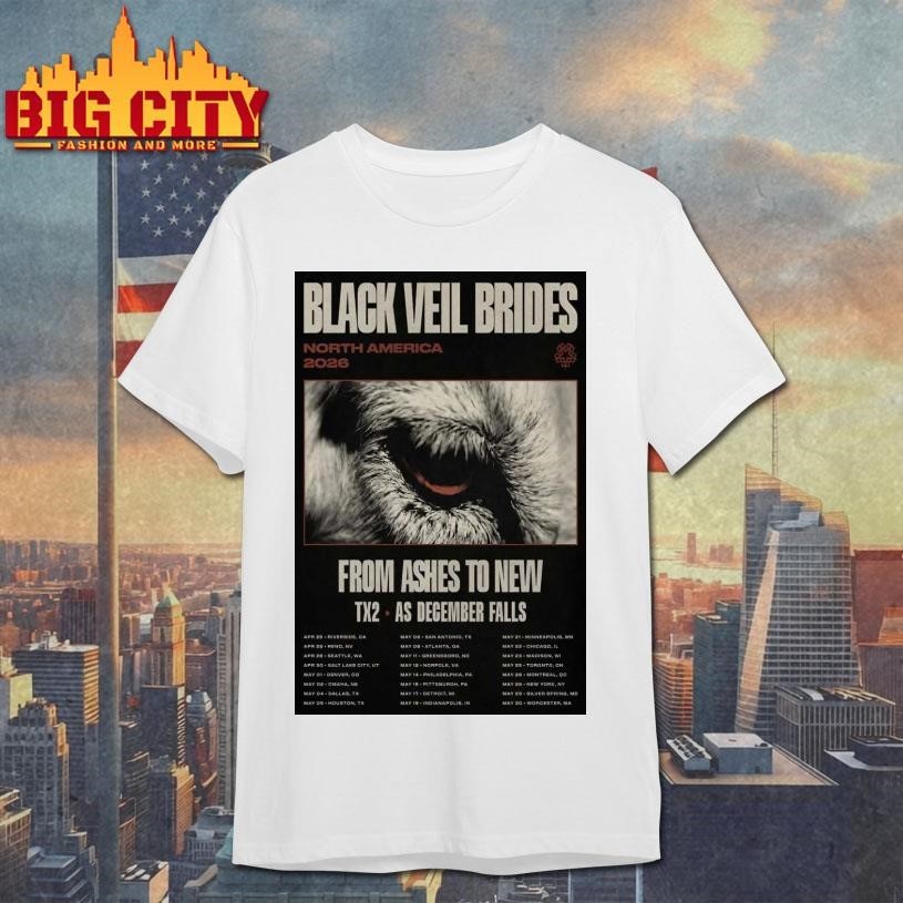 Black Veil Brides North American Tour 2026 Poster - Adult & Kids T-Shirts, Sweatshirts & Hoodies apparel design preview 1