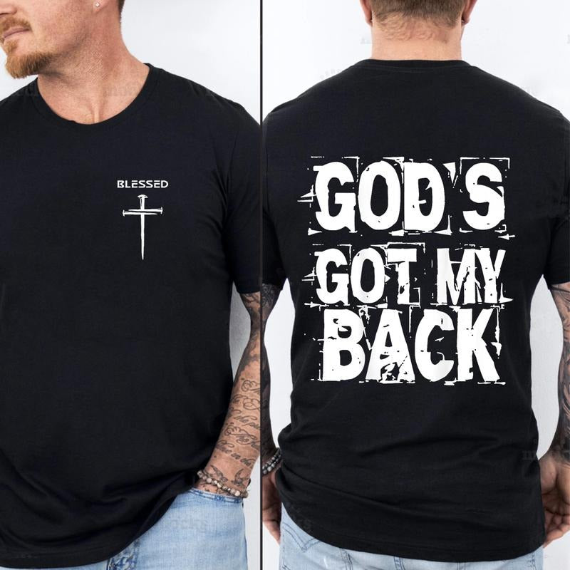 Blessed Christian God'S Got My Back Cotton Casual - Adult & Kids T-Shirts, Sweatshirts & Hoodies apparel design preview 1