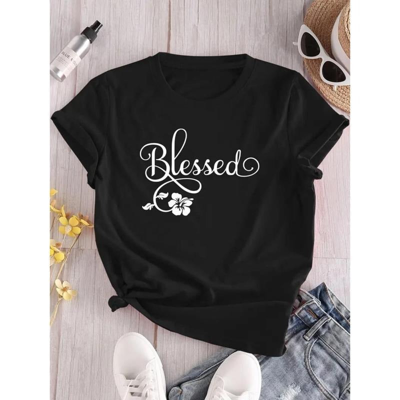 Blessed Floral Print Lightweight Relaxed Fit Round - Adult & Kids T-Shirts, Sweatshirts & Hoodies apparel design preview 1