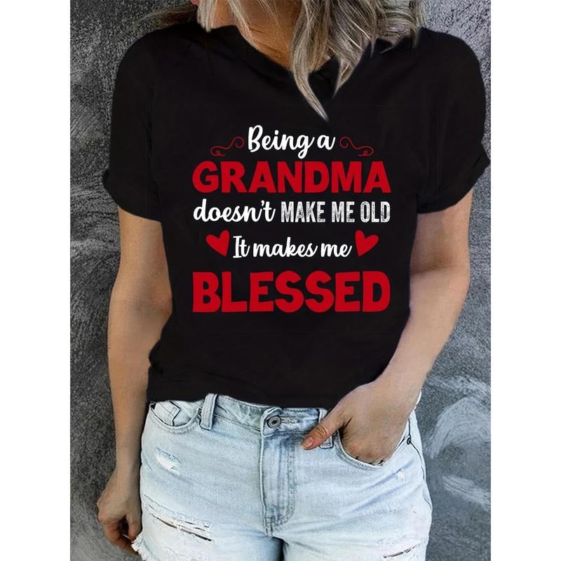 Blessed Grandma Print Short Sleeve Crew Neck Casual - Adult & Kids T-Shirts, Sweatshirts & Hoodies apparel design preview 1
