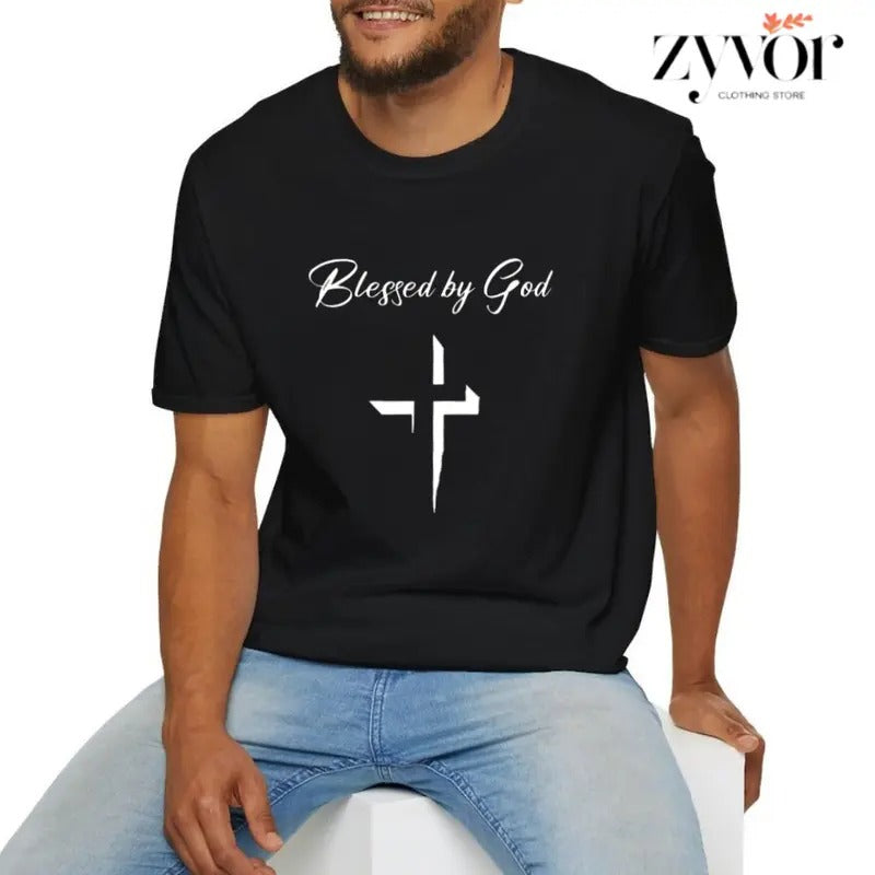 Blessed God Casual Crew Neck Short Sleeve Tops - Adult & Kids T-Shirts, Sweatshirts & Hoodies apparel design preview 1