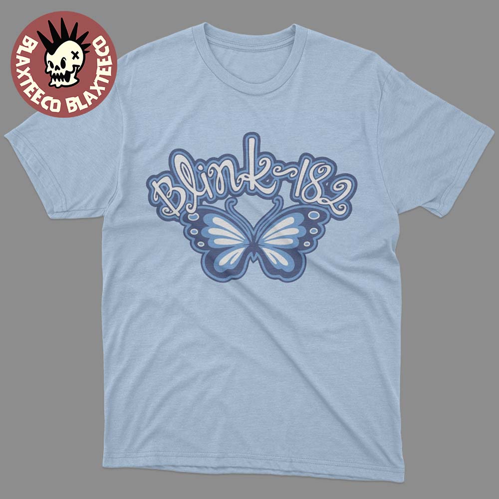Blink 182 Butterfly Limited To 25 Baby Blue - Adult & Kids T-Shirts, Sweatshirts & Hoodies apparel design preview 1