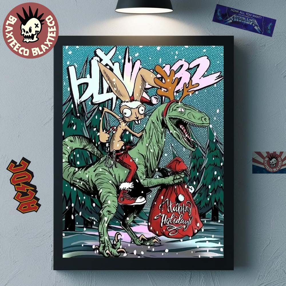 Blink 182 Happy Holidays 2025 Merry Xmas Rabbit - Adult & Kids T-Shirts, Sweatshirts & Hoodies apparel design preview 1