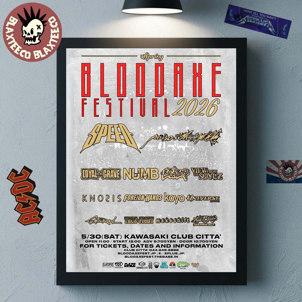 Bloodaxe Festival Spring 2026 Full Lineup In Japan At - Adult & Kids T-Shirts, Sweatshirts & Hoodies apparel design preview 1
