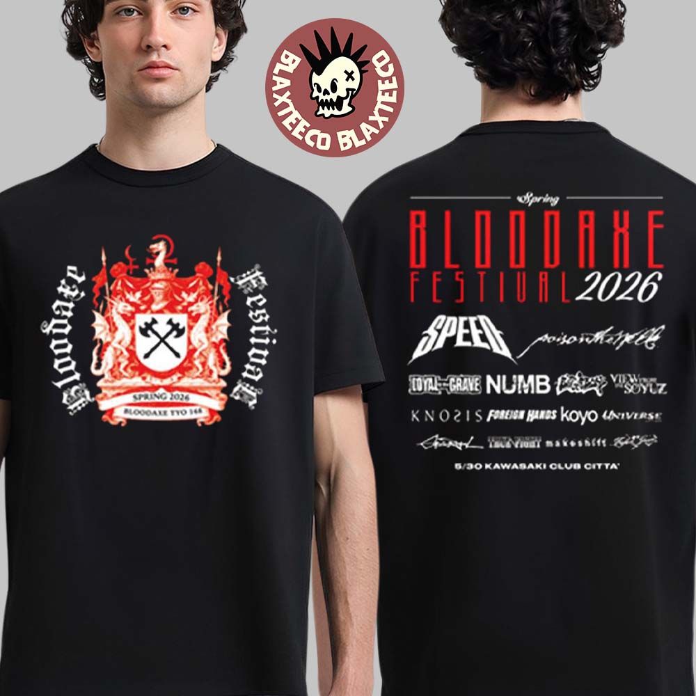 Bloodaxe Festival Spring 2026 Full Lineup Merch In - Adult & Kids T-Shirts, Sweatshirts & Hoodies apparel design preview 1