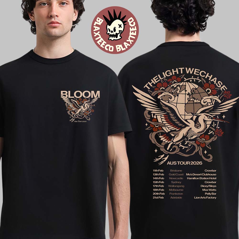 Bloom The Light We Chase Australian Tour 2026 Merch - Adult & Kids T-Shirts, Sweatshirts & Hoodies apparel design preview 1
