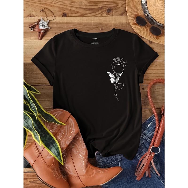 Bloom Chic Rose Print Casual Crew Neck Comfortable - Adult & Kids T-Shirts, Sweatshirts & Hoodies apparel design preview 1