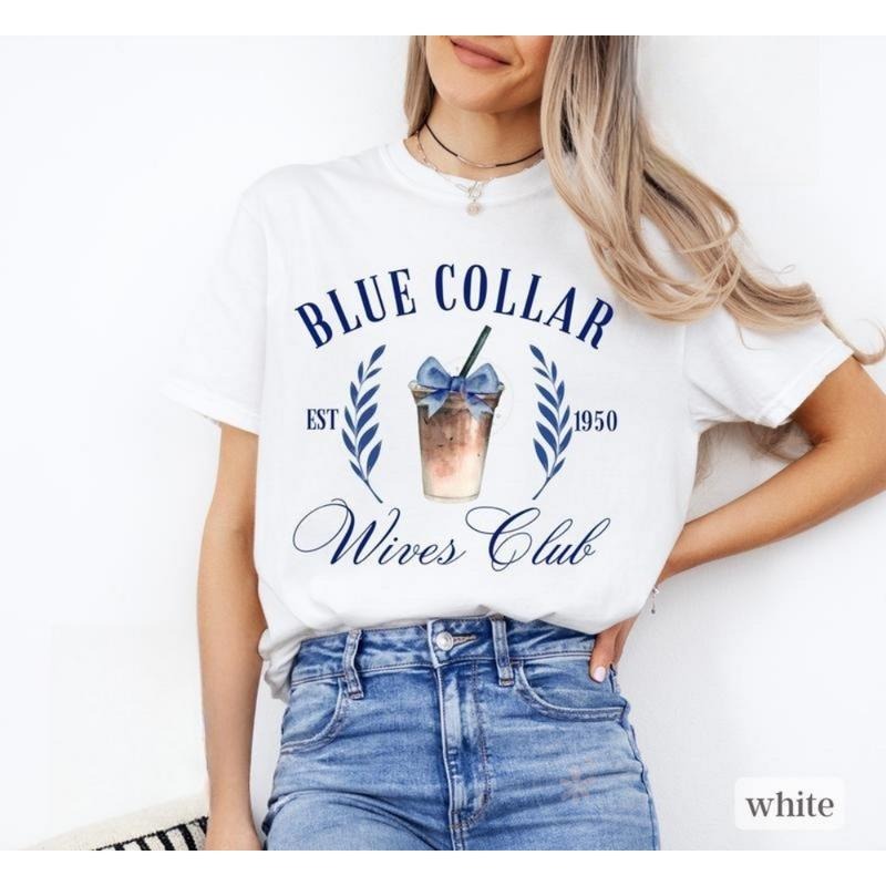 Blue Collar Wife Comfort Colors Wives Social Club - Adult & Kids T-Shirts, Sweatshirts & Hoodies apparel design preview 1