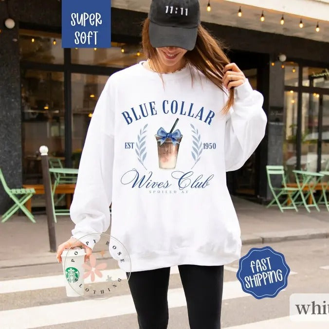 Blue Collar Wives Club Girlfriends Spoiled Wife - Adult & Kids T-Shirts, Sweatshirts & Hoodies apparel design preview 1