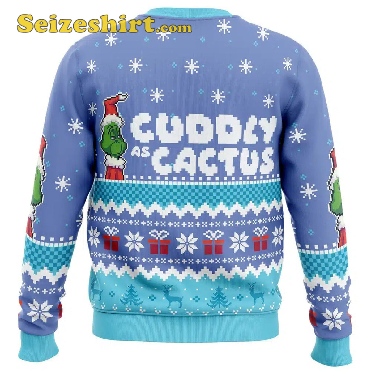 Blue Cuddly as a Cactus Grinch Ugly Cute Ugly Christmas Sweater - Holiday Gift product image 2