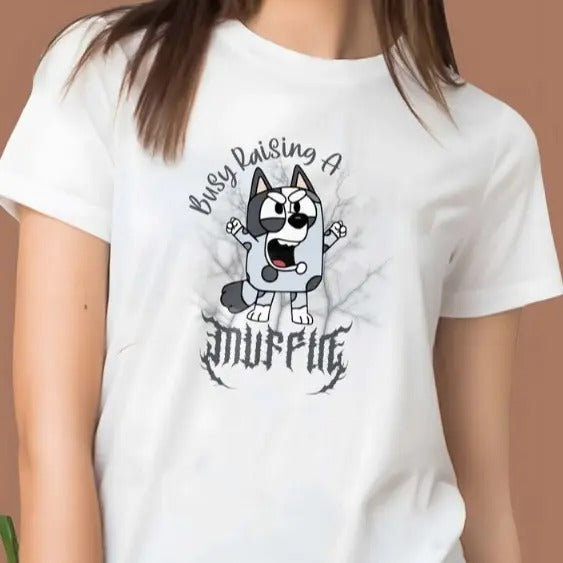 Blue Dog Busy Raising Personalized Great Mama Muffin - Adult & Kids T-Shirts, Sweatshirts & Hoodies apparel design preview 1