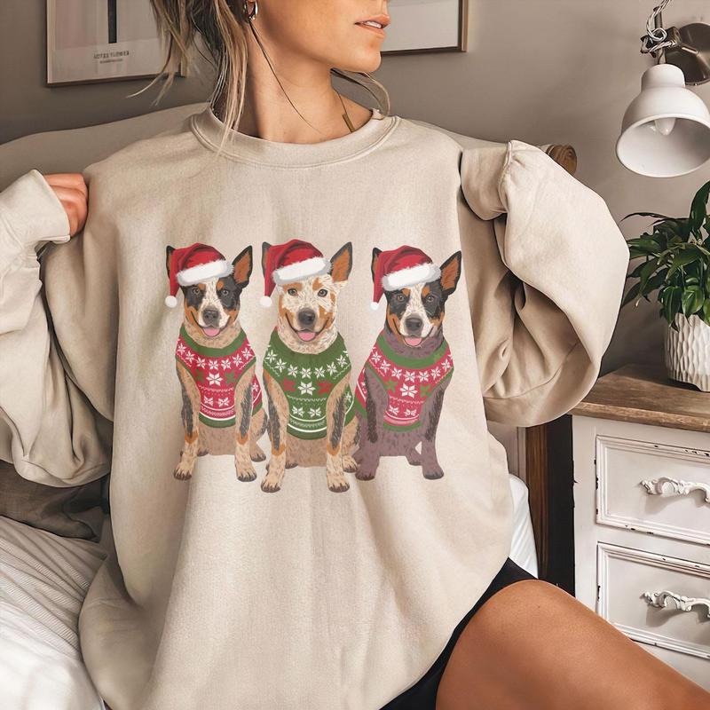 Blue Heeler Dog Mom Cattle XMAS Pet Owner - Adult & Kids T-Shirts, Sweatshirts & Hoodies apparel design preview 1