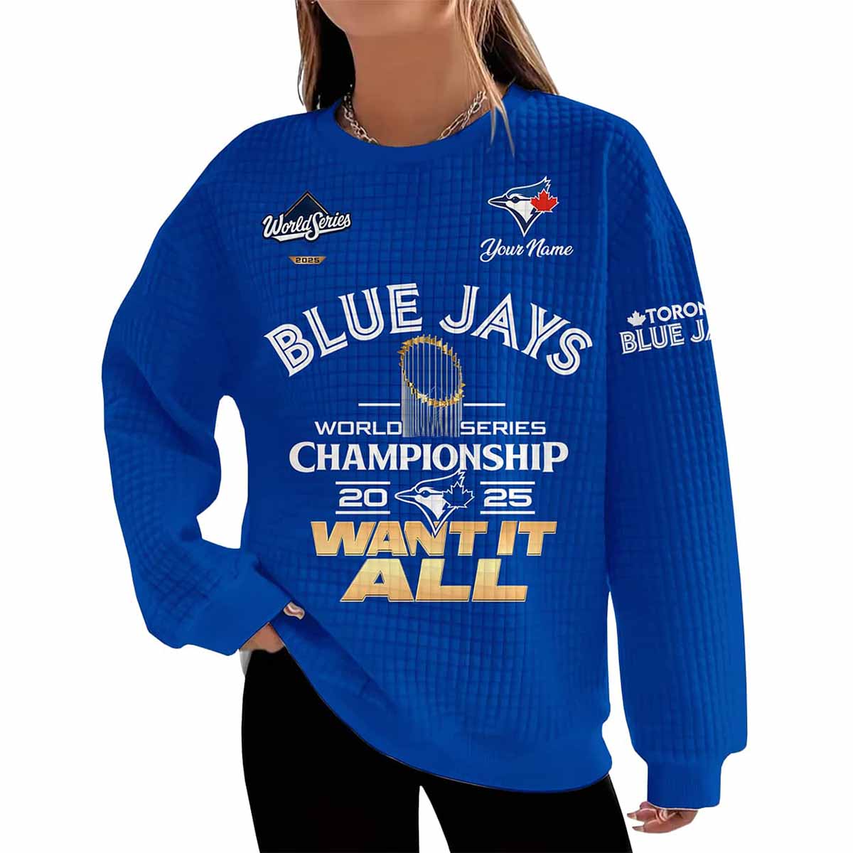 Blue Jay World Series Championship Waffle Sweatshirt 3D Sweater - Gift Idea product image