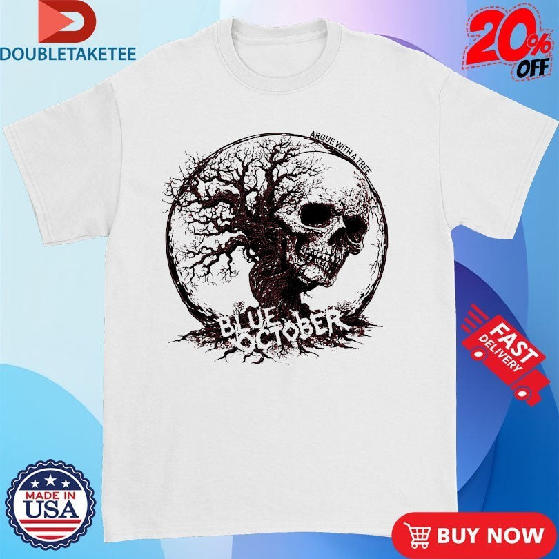 Blue October Argue With A Tree Skull - Adult & Kids T-Shirts, Sweatshirts & Hoodies apparel design preview 1