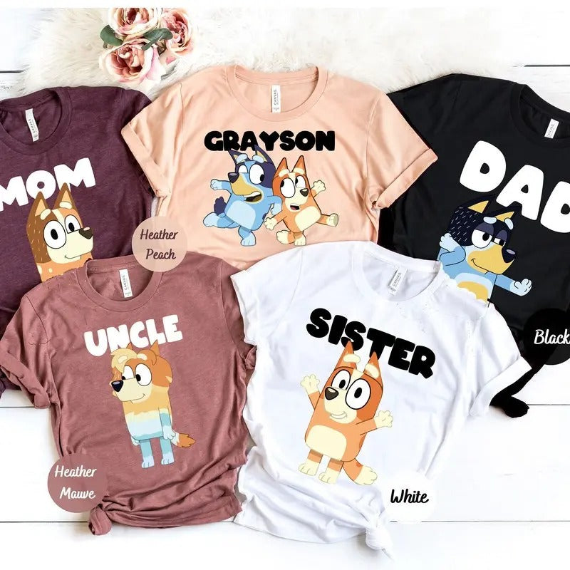 Blue Matching Personalized Dog Bingo - Adult & Kids T-Shirts, Sweatshirts & Hoodies apparel design preview 1